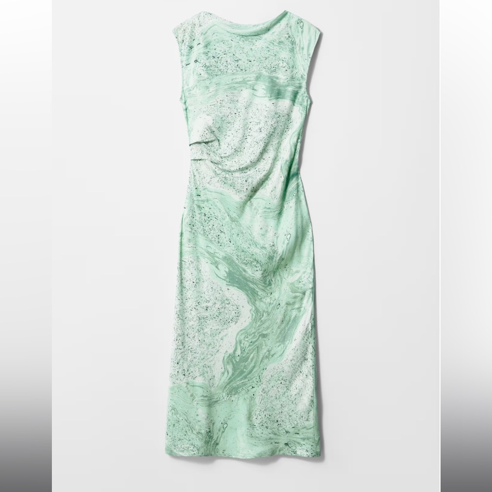 Elegant Green Marble Midi Dress